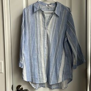 Maggie & Max 100% Cotton Striped Button Up